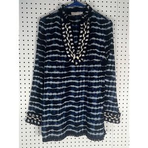 Tory Burch Navy and White Tunic
